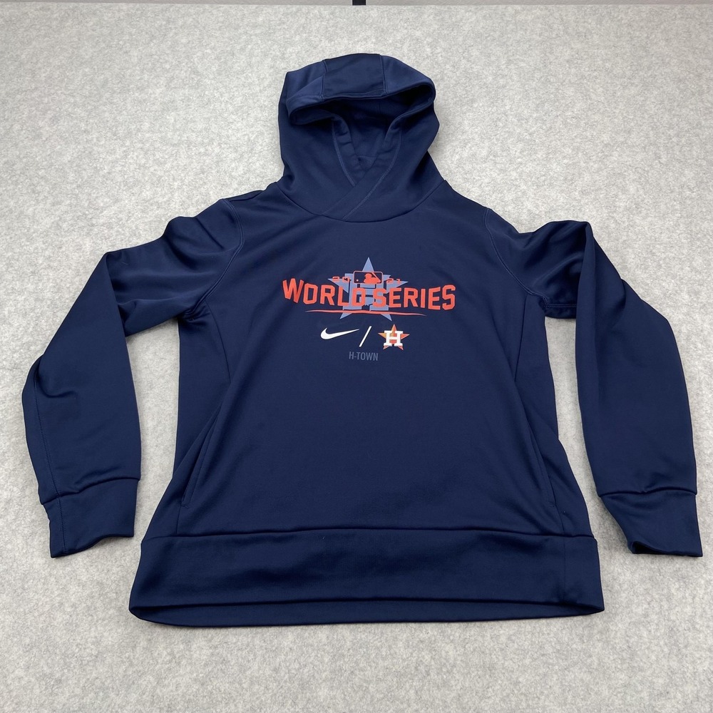 Houston Astros Hoodie Sweatshirt Mens Medium MLB Nike 2021 World Series *Stain*